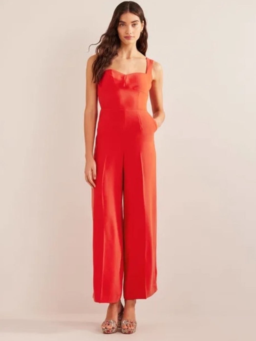 NEW Boden Sweetheart Wide Leg Jumpsuit Size 8